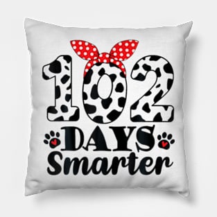 102nd Day of School Teacher Dalmatian 100 Days Smarter Girls Pillow