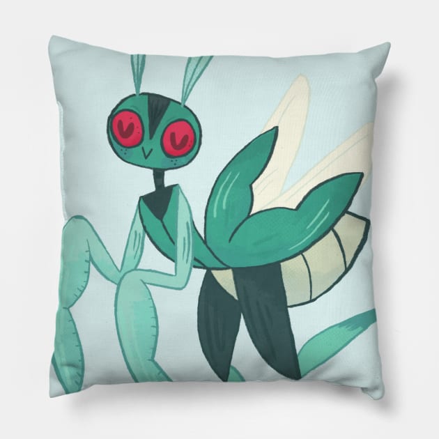 Dancing Mantis Pillow by clairestamper