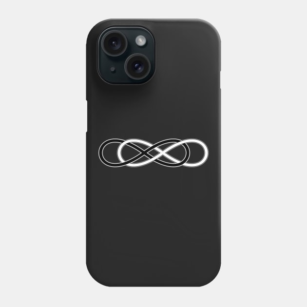 Spirit Symbol INFINITY DOUBLE LEMNISCATE BLACK WHITE Phone Case by EDDArt