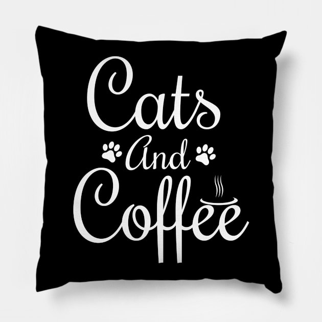 Cat and Coffee Pillow by unique_design76