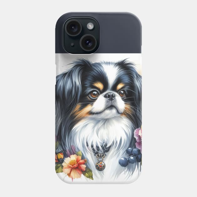 Japanese Chin Dog Phone Case by KayBeeTees