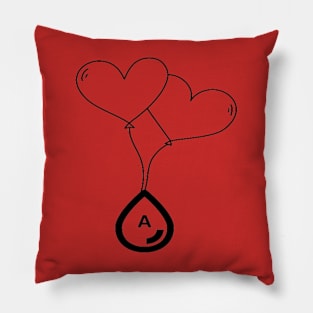 Heart with Blood Group A Pillow