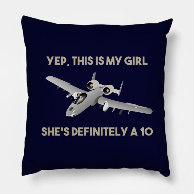 American A-10 Warthog Jet Aircraft Meme Pillow by NorseTech