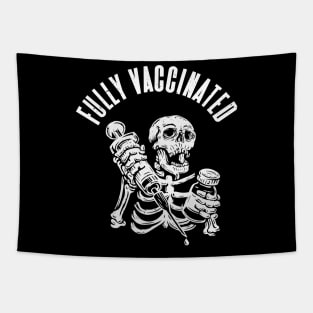 Vaccinated Skull Vaccination Syringe Vaccinate Tapestry