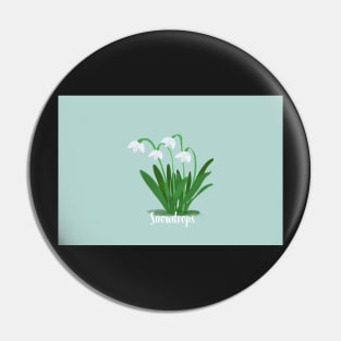 Snowdrops artwork Pin