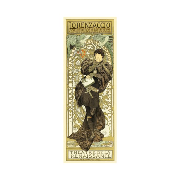 THEATRE DE LA RENAISSANCE Sarah Bernhardt Lithograph Poster by Alphonse Mucha by vintageposters