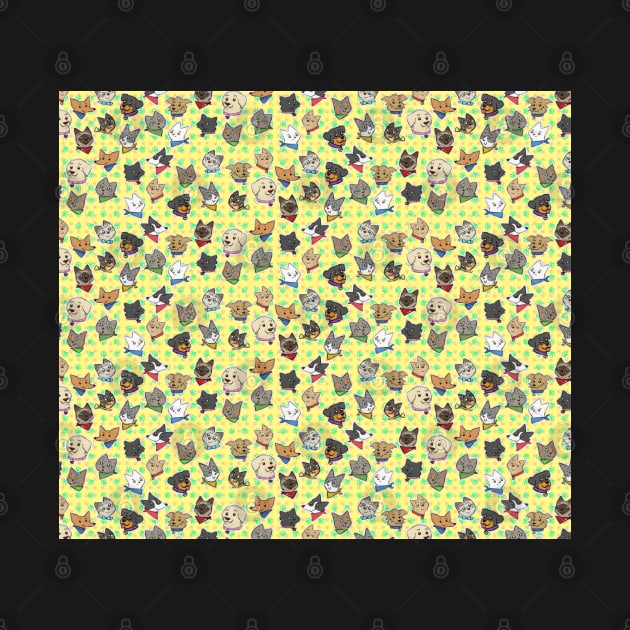 Pets pattern yellow by bitingnclawing