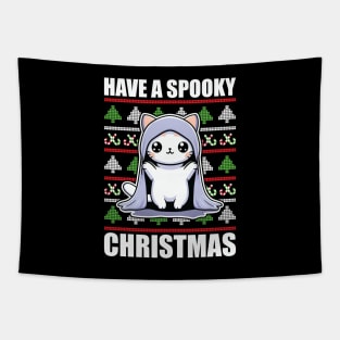 Have A Spooky Christmas Sweaters Cat Tapestry