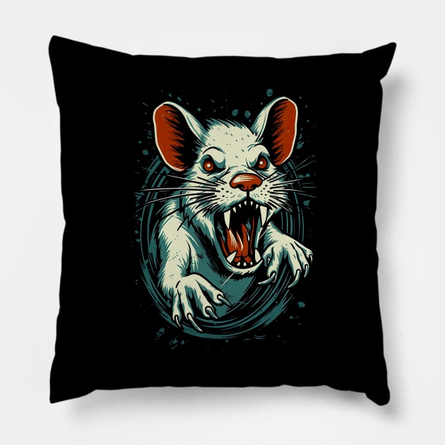 Angry Rat Pillow by Allbestshirts