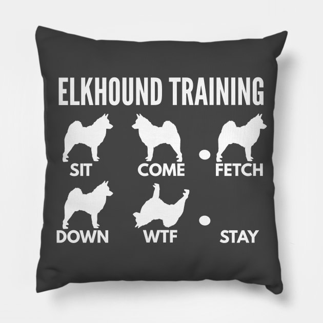 Elkhound Training Norwegian Elkhound Tricks Pillow by DoggyStyles