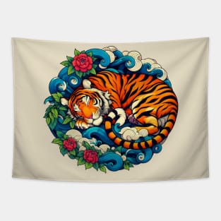 Tired tiger Tapestry