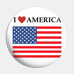 I Love America - flag Pin