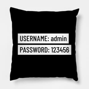 Default Login Info Cyber Security Pillow