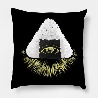 Sushi Onigiri Illuminati Eye Funny Pillow