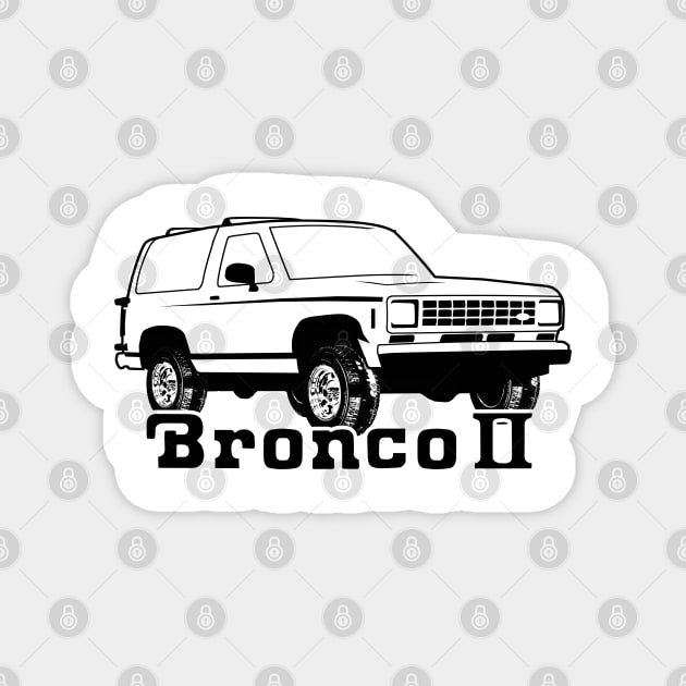 1983-1988 Ford Bronco II, w/Tires, Black Print Magnet by The OBS Apparel