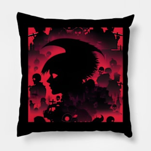 Necropunk girl art Pillow