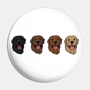 Row of Labradors Pin