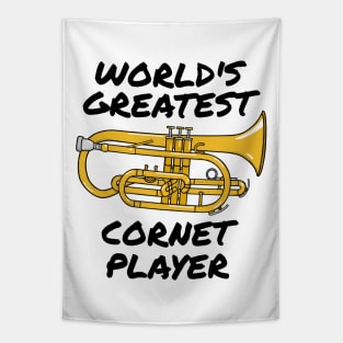 World's Greatest Cornet Player Cornetist Brass Musician Funny Tapestry