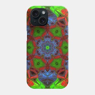 Mosaic Mandala Flower Red Green and Blue Phone Case