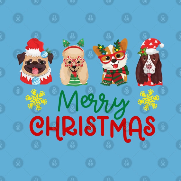 Dog Lover Merry Christmas Greeting by JessiT