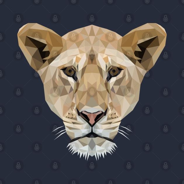 Lioness Low Poly Art by TheLowPolyArtist