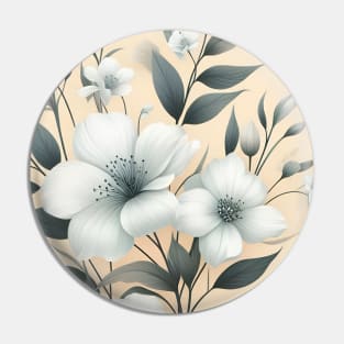 White Flowers Pin