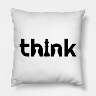 Word art chess think chess pieces Pillow