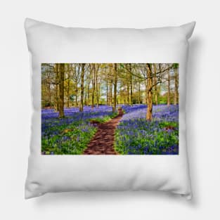 Bluebell Woods Greys Court England UK Pillow