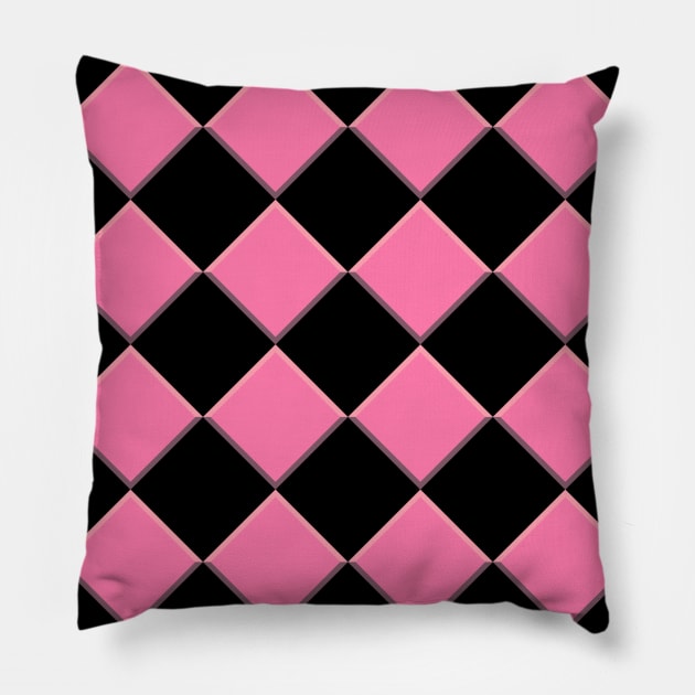 Big  Pink Block Checkerboard Pattern Pillow by Brobocop