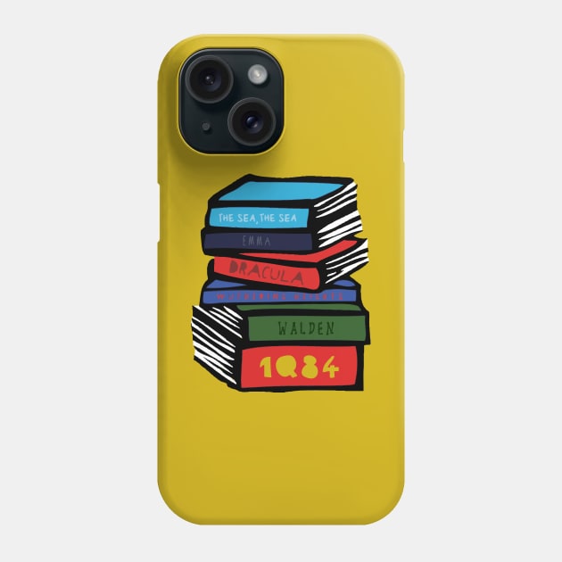Classic Book Stack Phone Case by louweasely