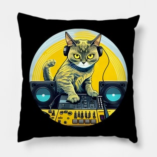 Cool Cat DJ EDM Dance Gift - Splash 90s - DJ Cat Pillow