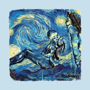 Mom And Son Van Gogh Style T-Shirt