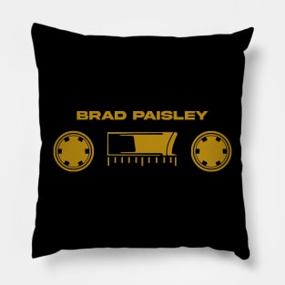 60s cassette with text Brad Paisley Pillow