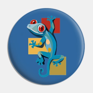 Cute Blue Gecko Pin