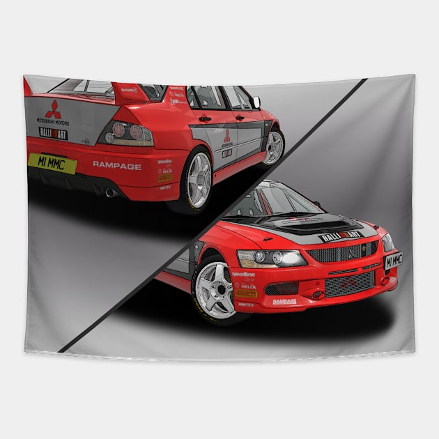 Mitsubishi evo IX R4 Tapestry by PjesusArt