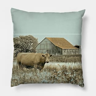 Red Roof and Cow No.1A Pillow