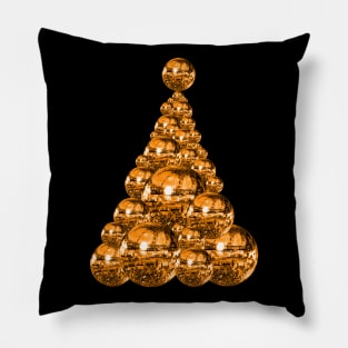 70's Orange Disco Ball Christmas Tree Pillow