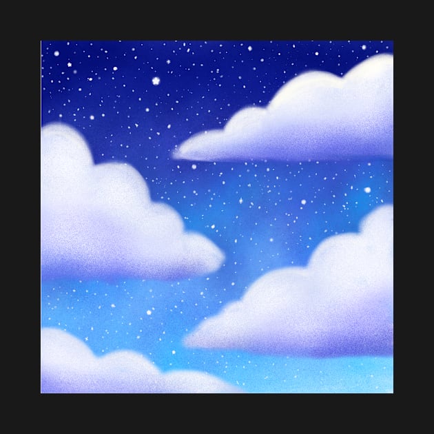 Cloudy night sky by IcyBubblegum