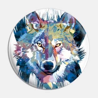 Wolf - Animal - Colorful Wolf - Wolf Head Pin