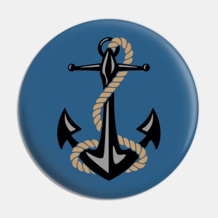 Classic Nautical Anchor and Rope Design Pin