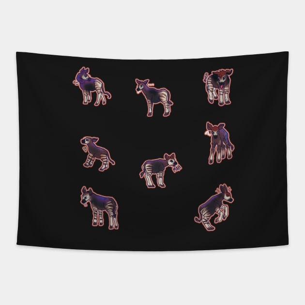 Okapi baby stickers Tapestry by KO-of-the-self