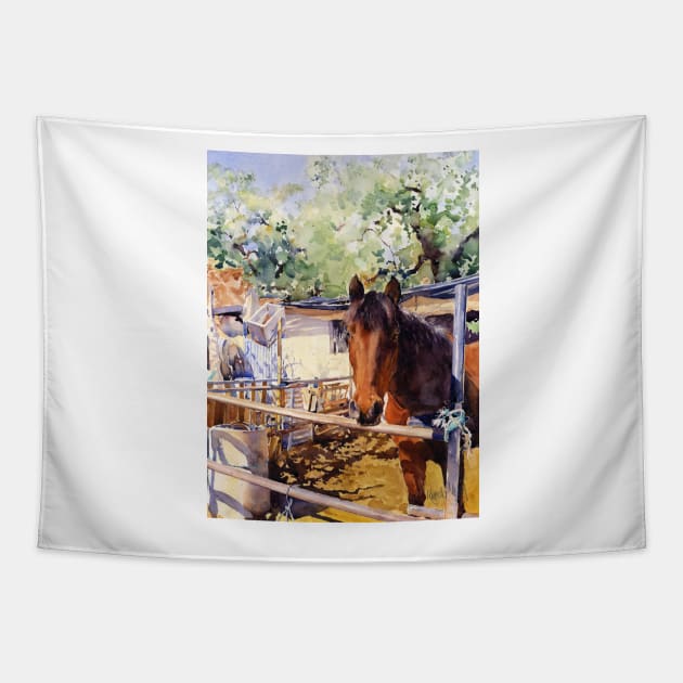 A Rustic Stable in La Alpujarra Tapestry by margaretmerry