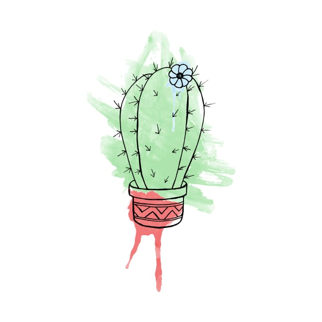 Cute Watercolor Cactus by bowtomickey