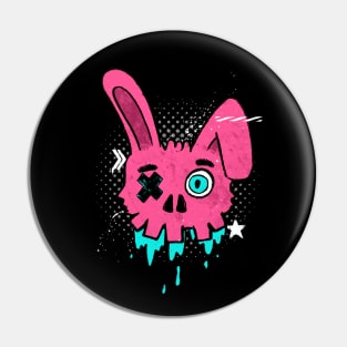 Street Style Bunny Skull Pop Art Rabbit Pin