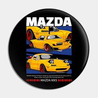 Yellow Miata Pin