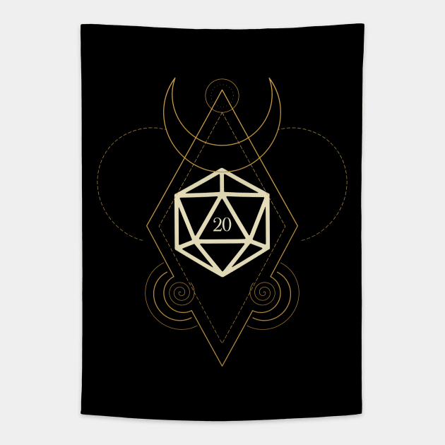 Esoteric Polyhedral D20 Dice Tarot Five Tapestry by dungeonarmory