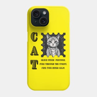 Cat Wisdom: Grace Under Pressure. Purr Through The Storm. Find Your Inner Calm Phone Case