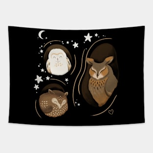 Autumn Owls Tapestry