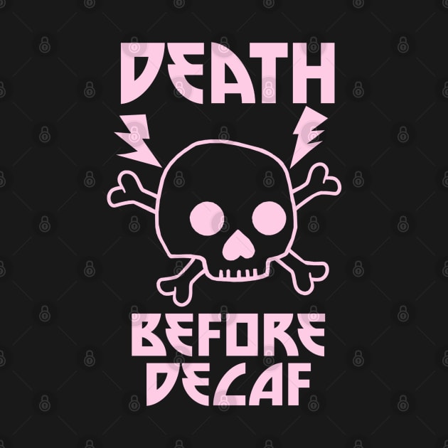 Death Before Decaf Metal Skull by PeakedNThe90s