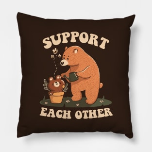 Support Each Other Lovely Bears by Tobe Fonseca Pillow